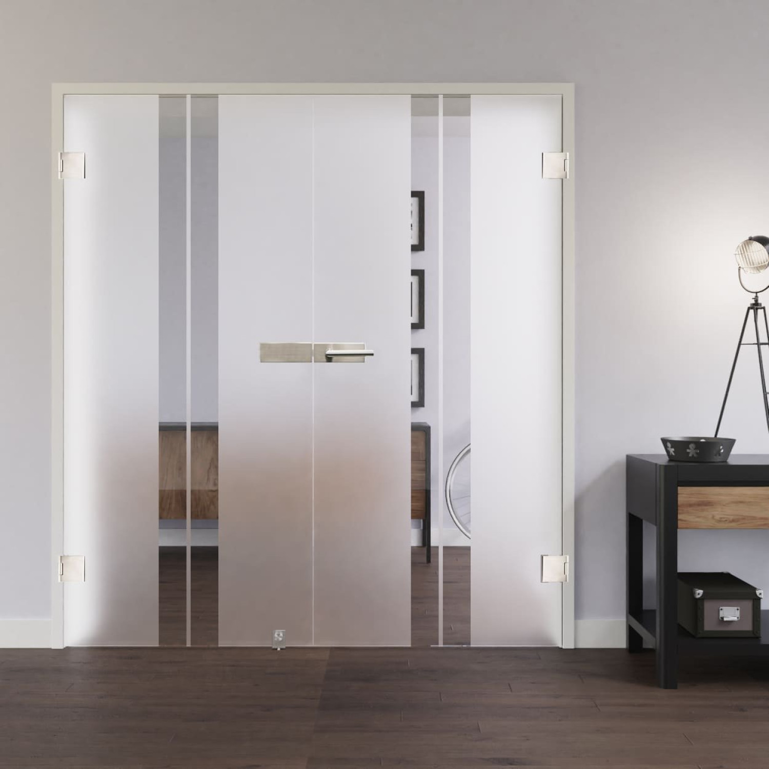 LIENBACHER GLAS Ganzglas Doppelflügeltür Modell 316 negativ Klarglas