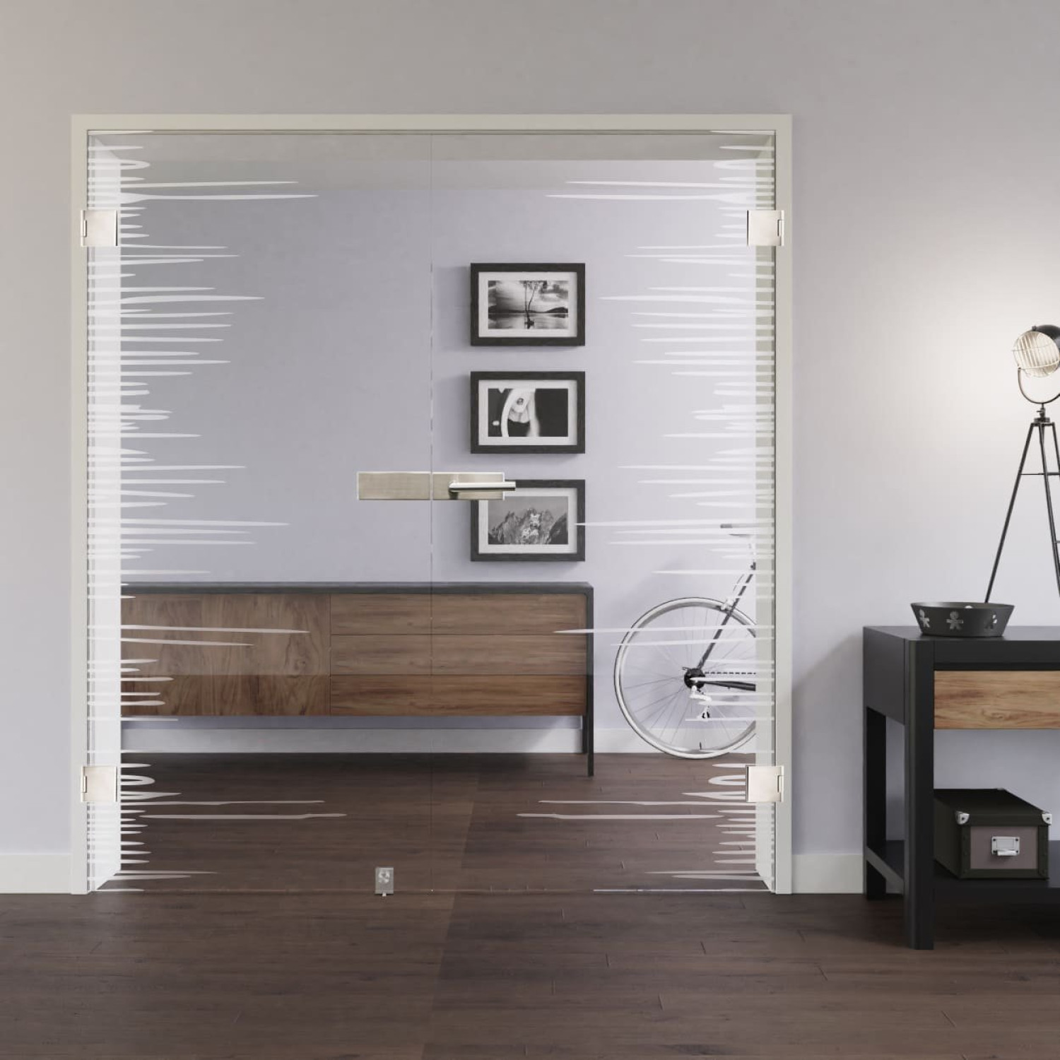 LIENBACHER GLAS Ganzglas Doppelflügeltür Modell 330 negativ Klarglas