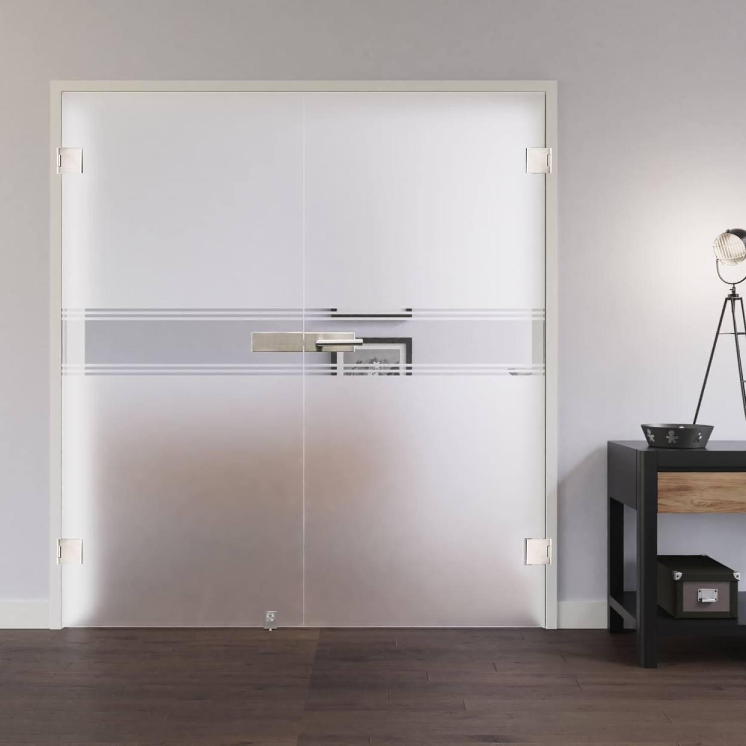 LIENBACHER GLAS Ganzglas Doppelflügeltür Modell 349 negativ Klarglas