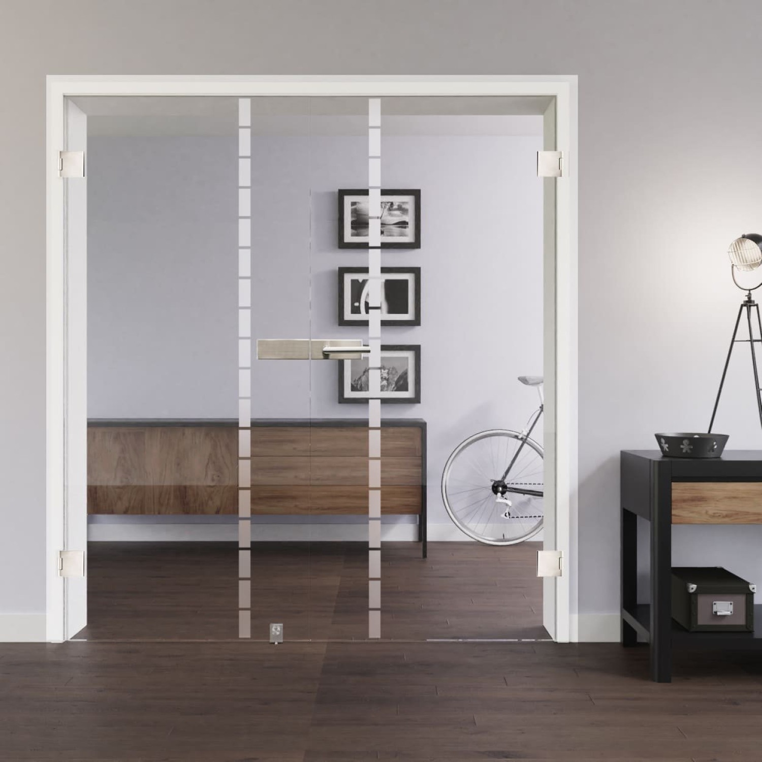 LIENBACHER GLAS Ganzglas Doppelflügeltür Modell 352 negativ Klarglas