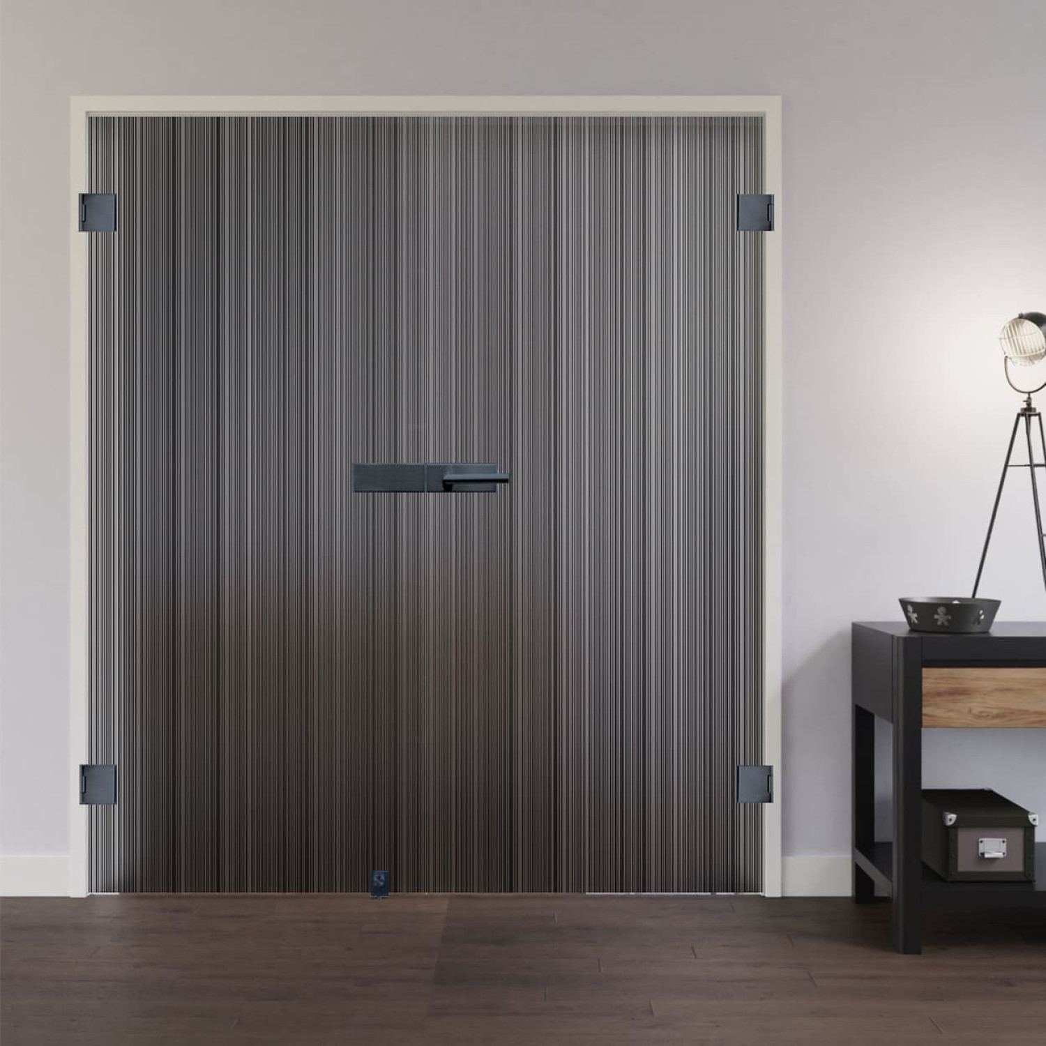 Ansicht von LIENBACHER GLAS Ganzglas Doppelflügeltür Modell 637 Black Signature Satiniert