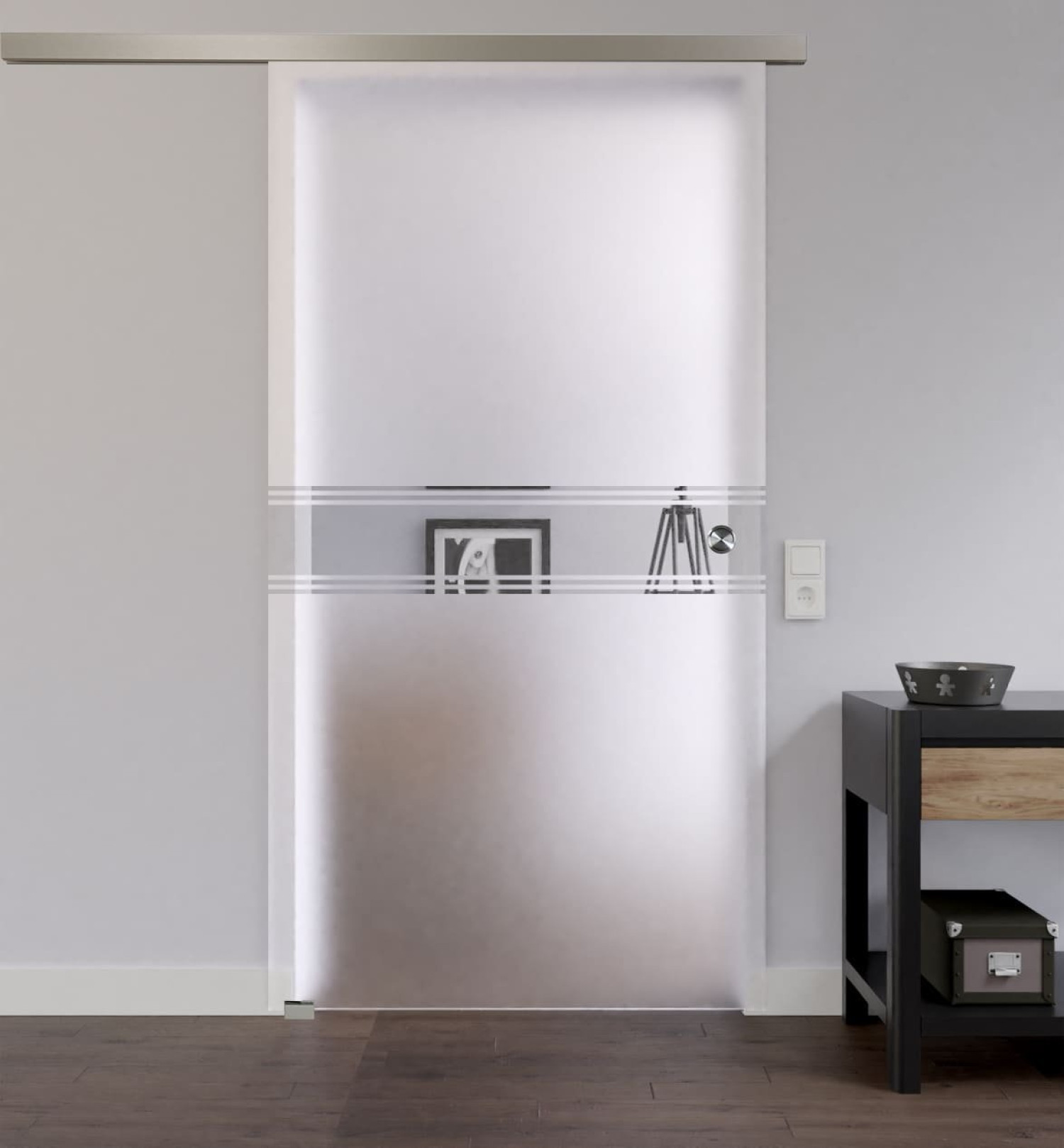 LIENBACHER GLAS Ganzglas Schiebetür Modell 349 negativ Klarglas