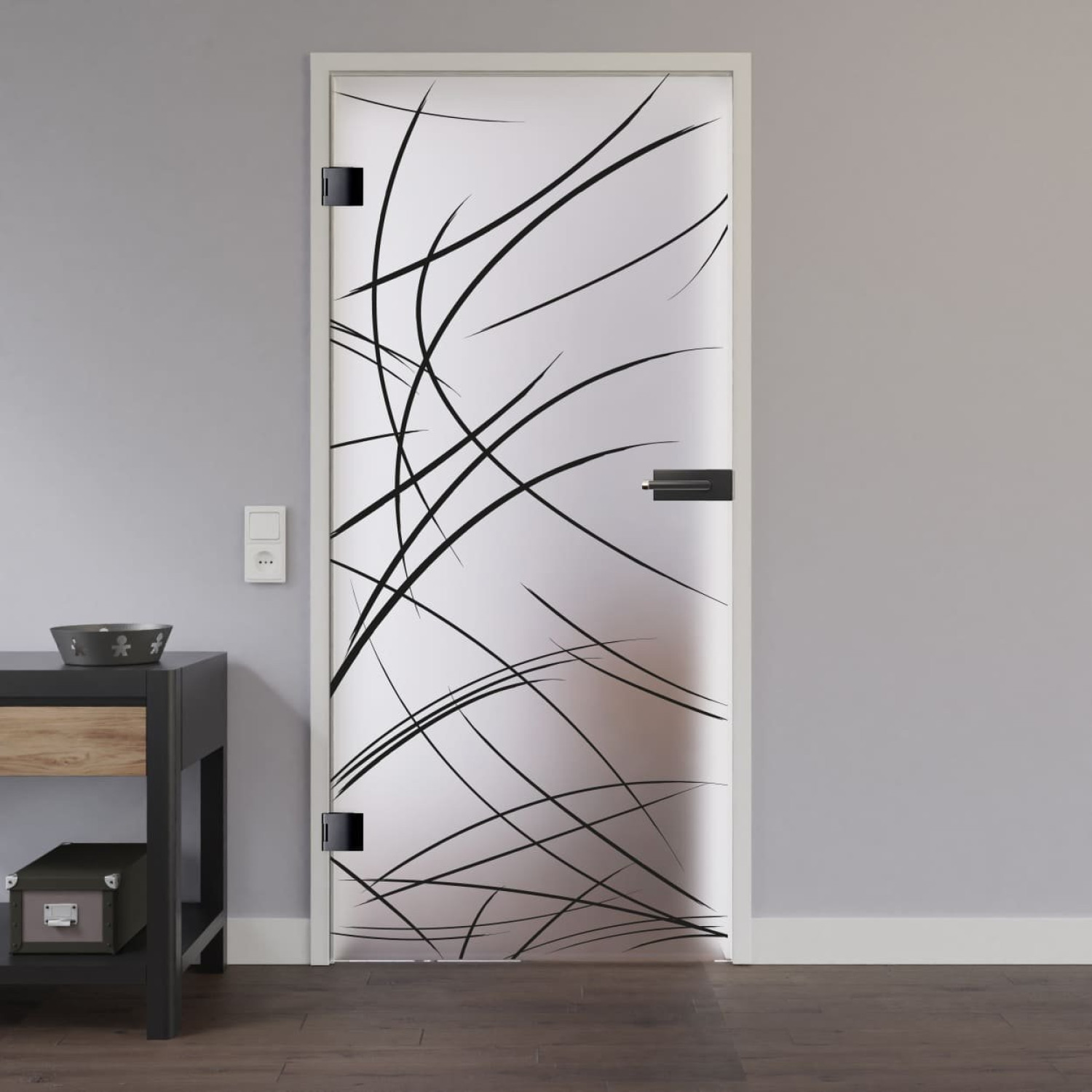 Ansicht von LIENBACHER GLAS Glastür Modell 636 Black Signature Satiniert