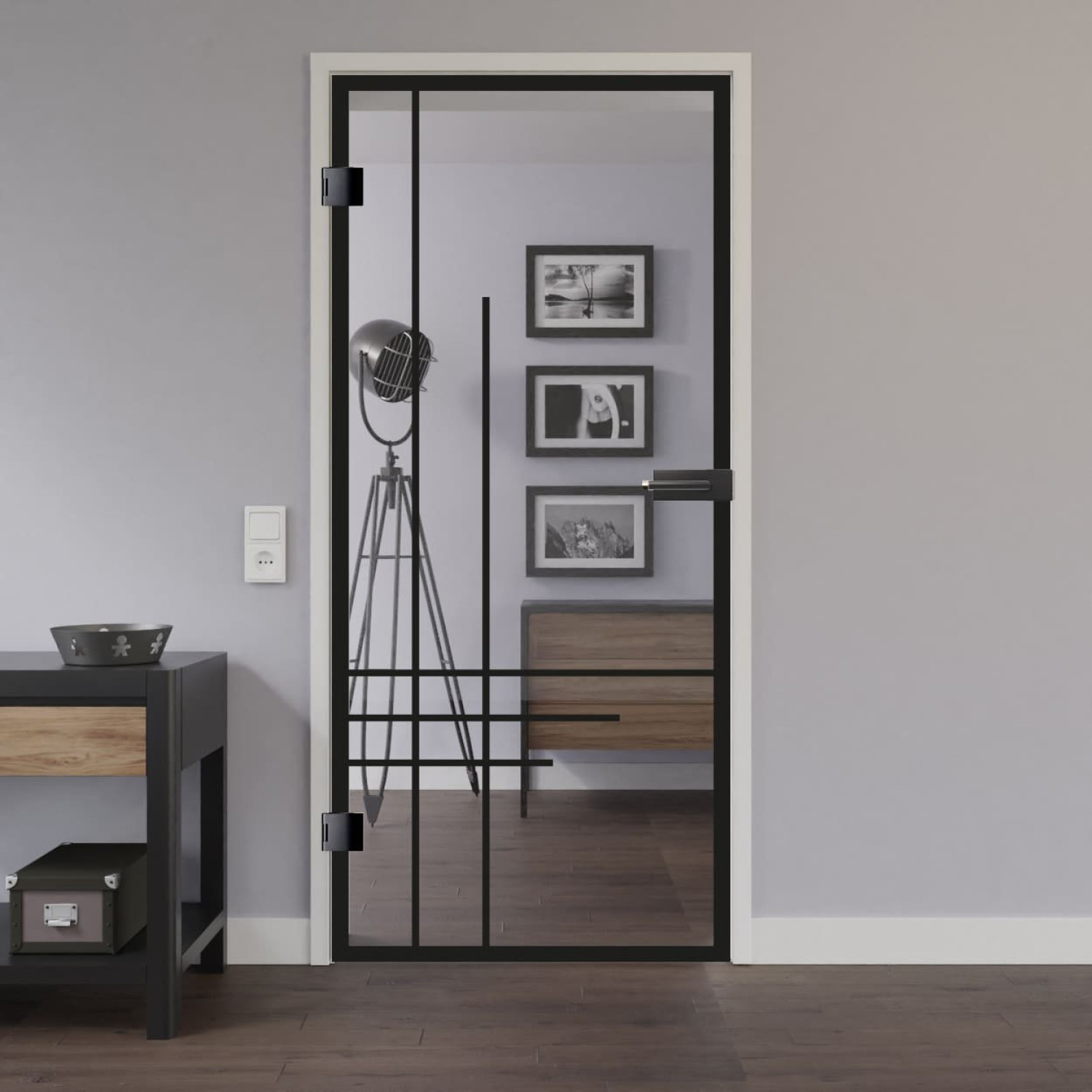LIENBACHER GLAS Glastür Modell 657 Black Signature Klarglas