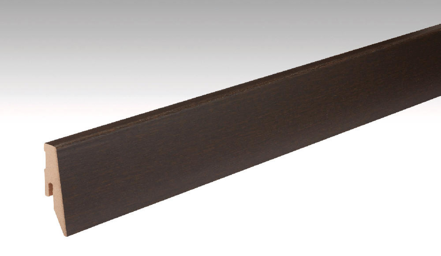 Eiche Schwarzbraun Echtholzfurnierte Fußleiste Profil 3 PK (2380 x 20 x 60 mm) - MEISTER