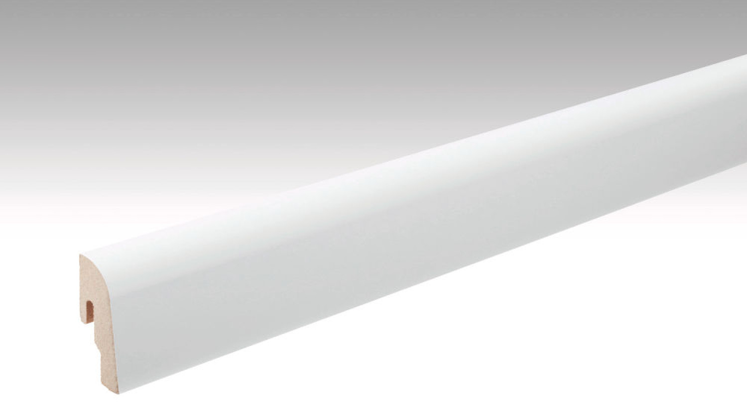 Neutrale, weiße Fußleiste Profil 2 PK (2380 x 22 x 50 mm) - MEISTER
