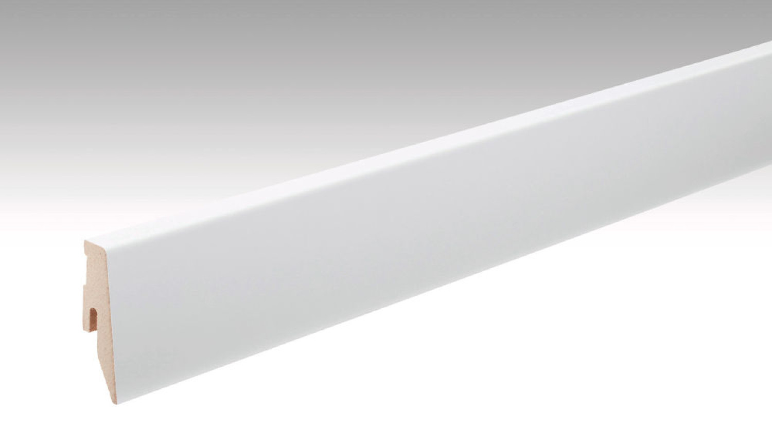 Neutrale, weiße Fußleiste Profil 3 PK (2380 x 20 x 60 mm) - MEISTER
