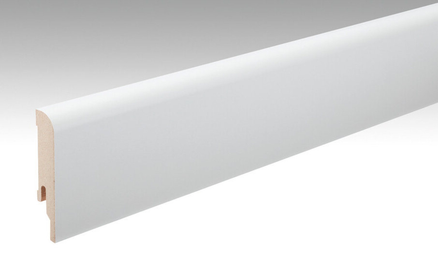 Neutrale, weiße Fußleiste Profil 5 PK (2380 x 16 x 80 mm) - MEISTER