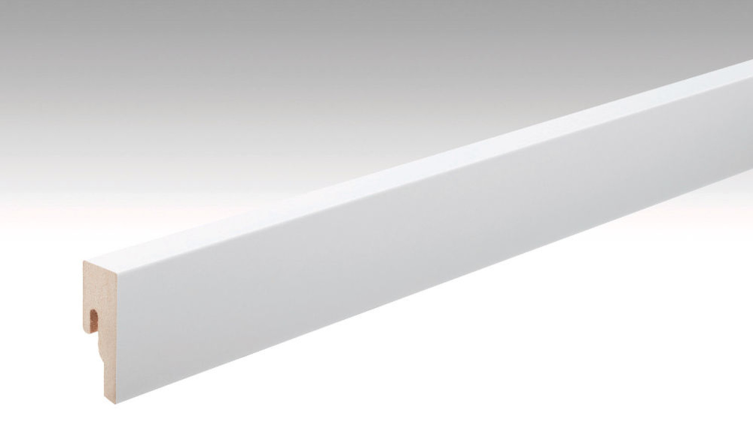 Neutrale, weiße Fußleiste Profil 8 PK (2380 x 18 x 50 mm) (streichfähig) - MEISTER