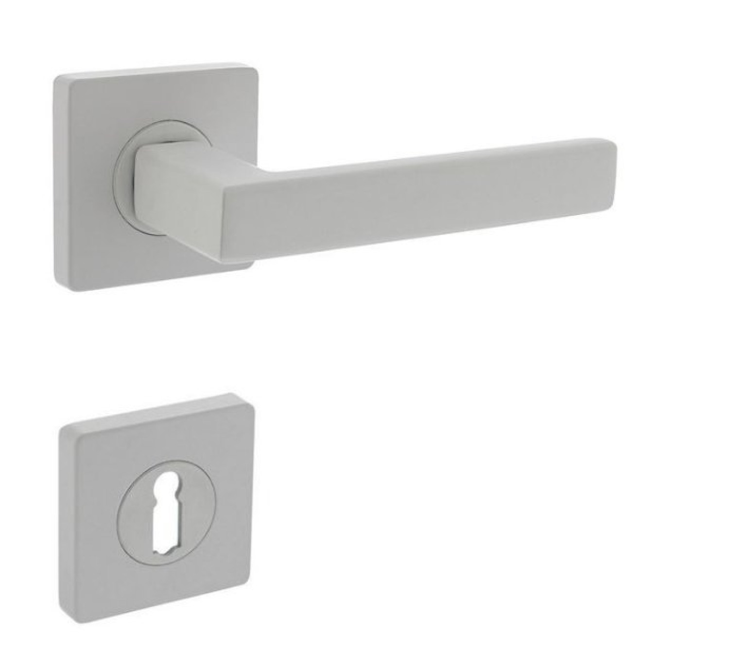 PROGRIFF Türgriff Quadros VII Zamak weiß matt quadratische Rosette BB-Variante