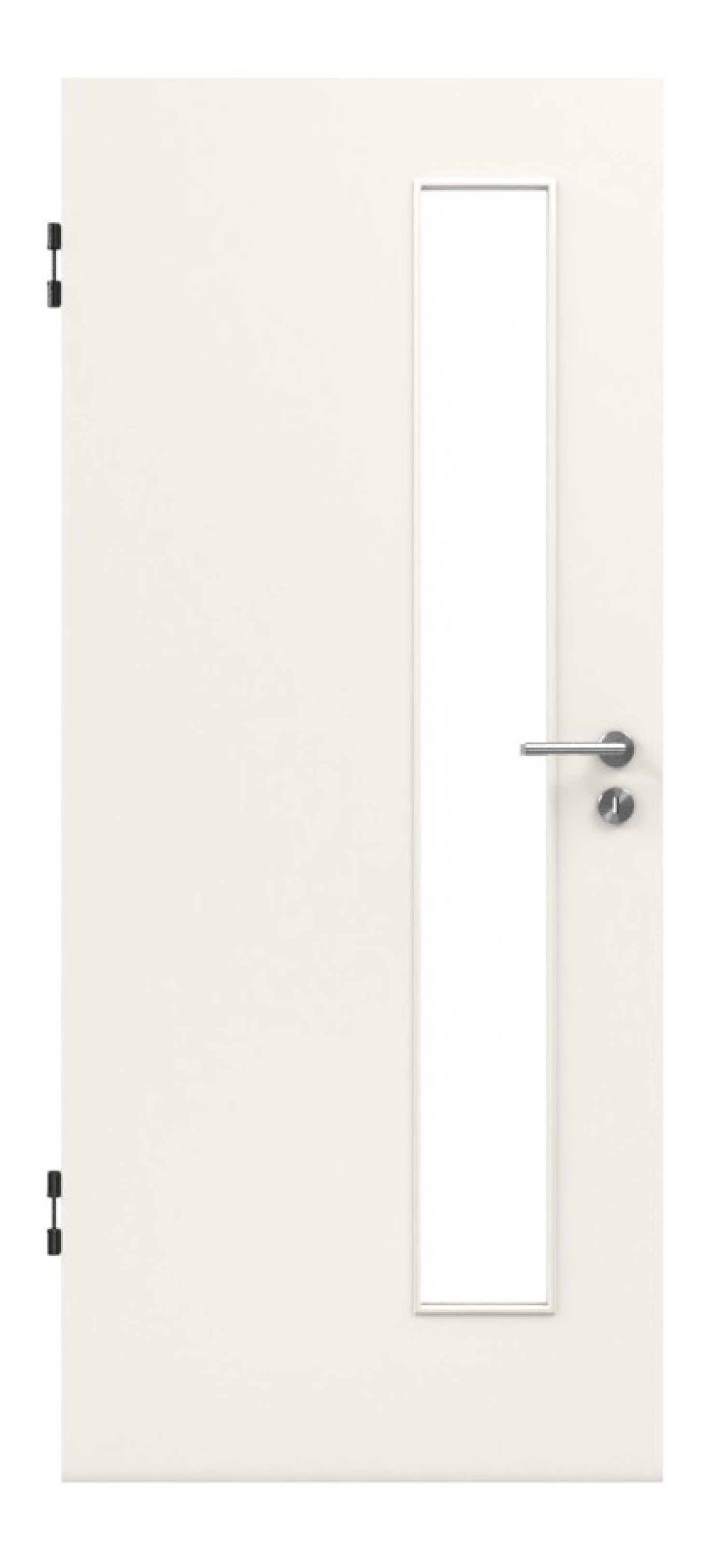 JELD-WEN Rauchschutztür Weißlack 9010 mit Lichtausschnitt LÖ-62 schlossseitig