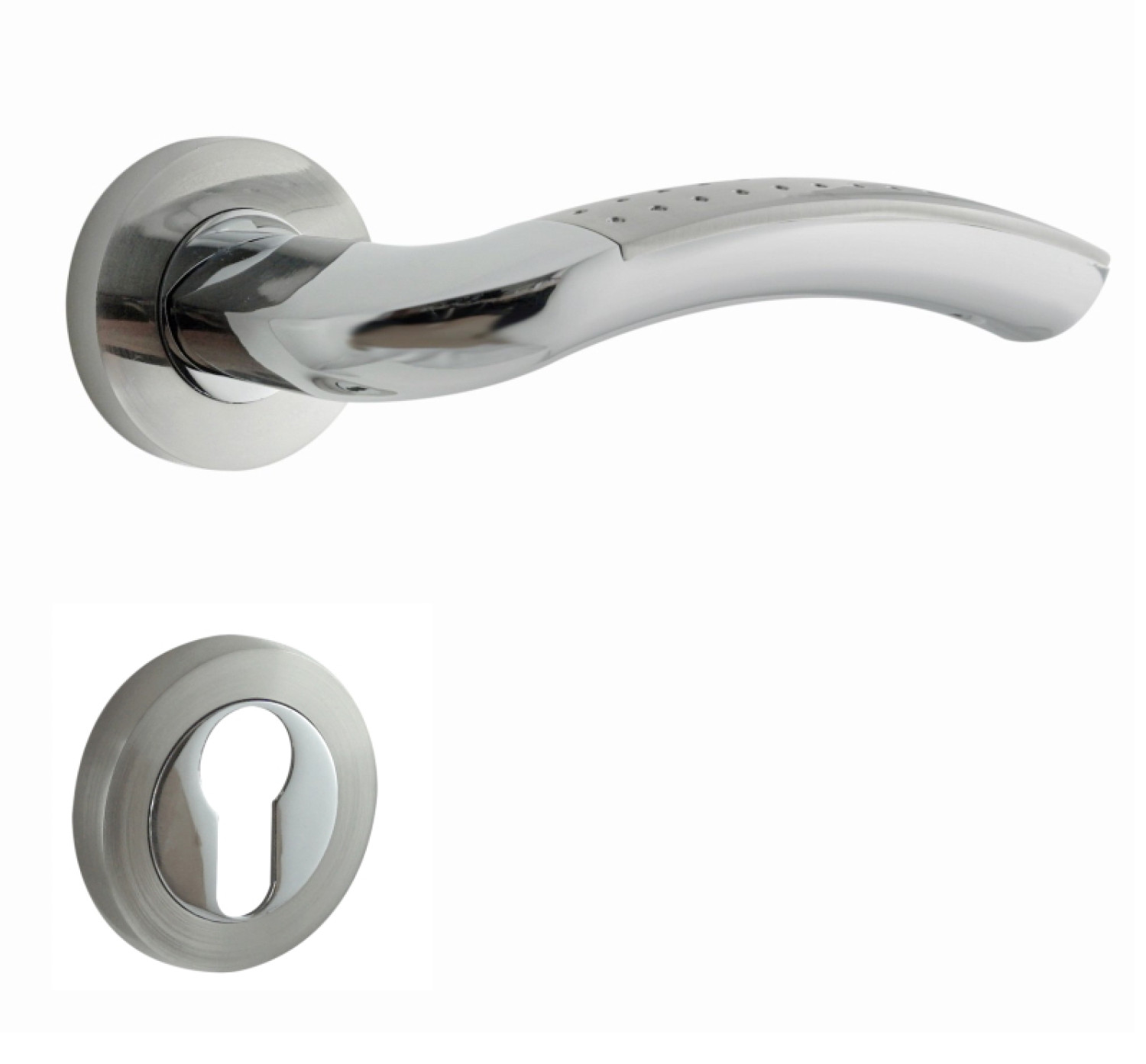 PROGRIFF Beschlag Sharon Zamak Chrom Nickel matt Rundrosetten 