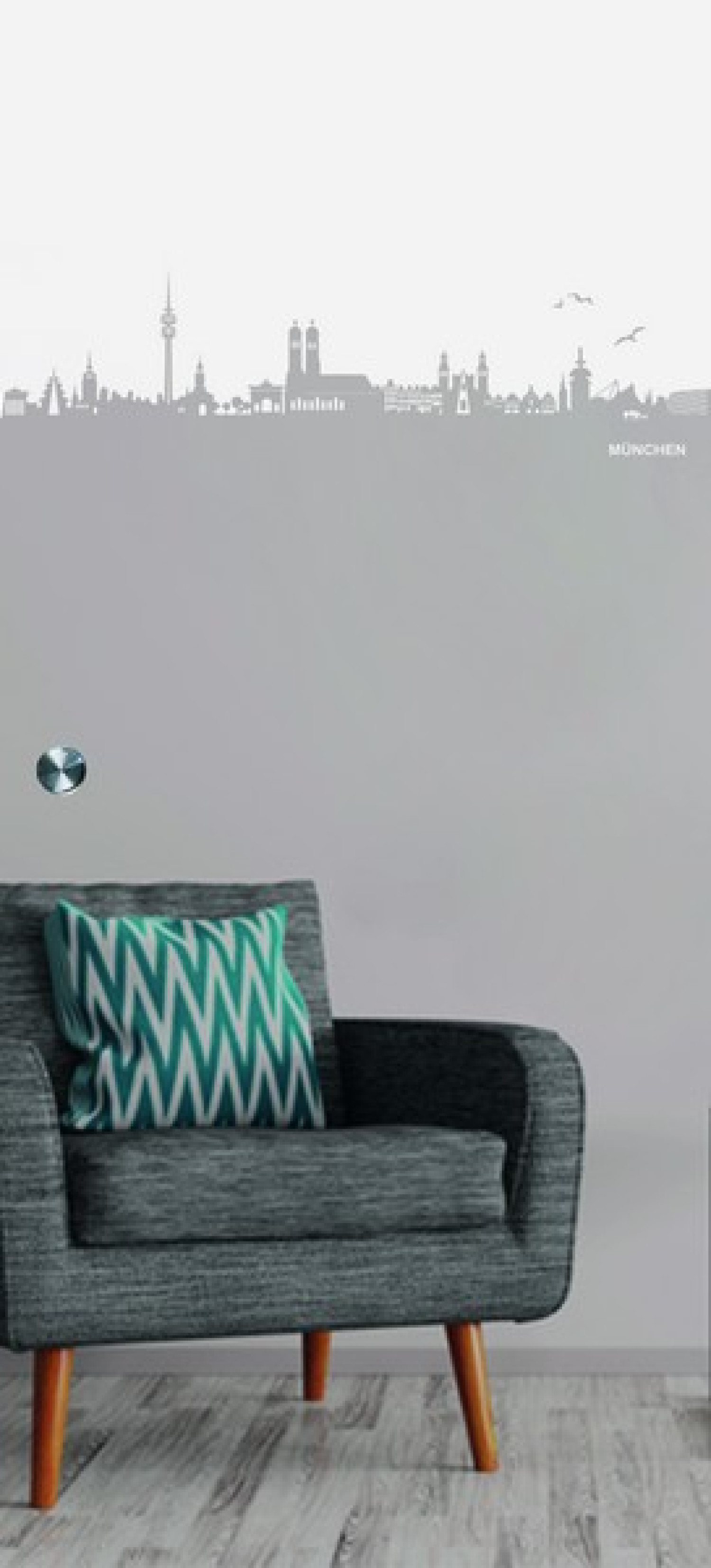 ERKELENZ Glasschiebetür Skyline München Mattierung mit Motiv klar