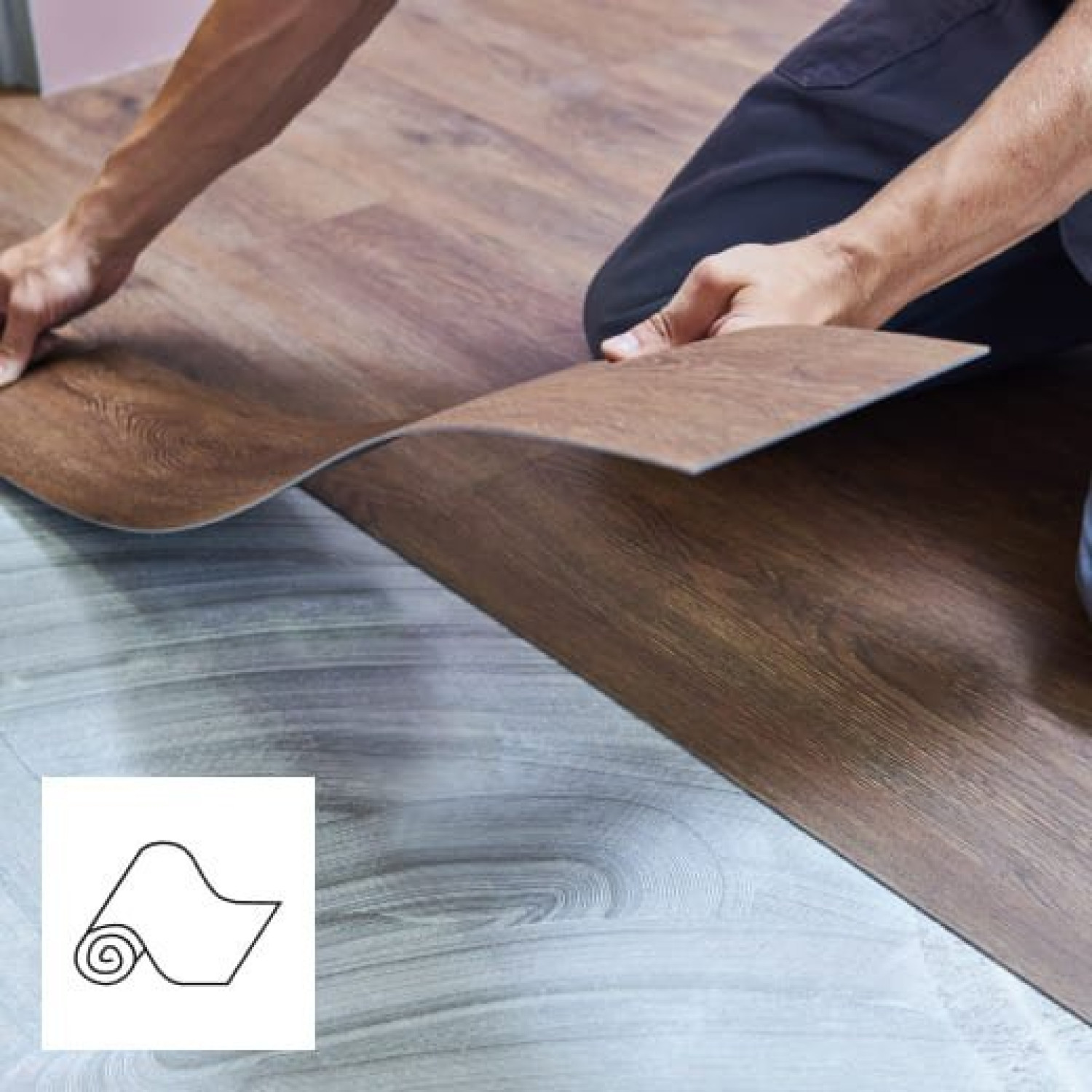 Bild von Vinyl verklebend mit Spachtel- und Schleifarbeiten - Montage