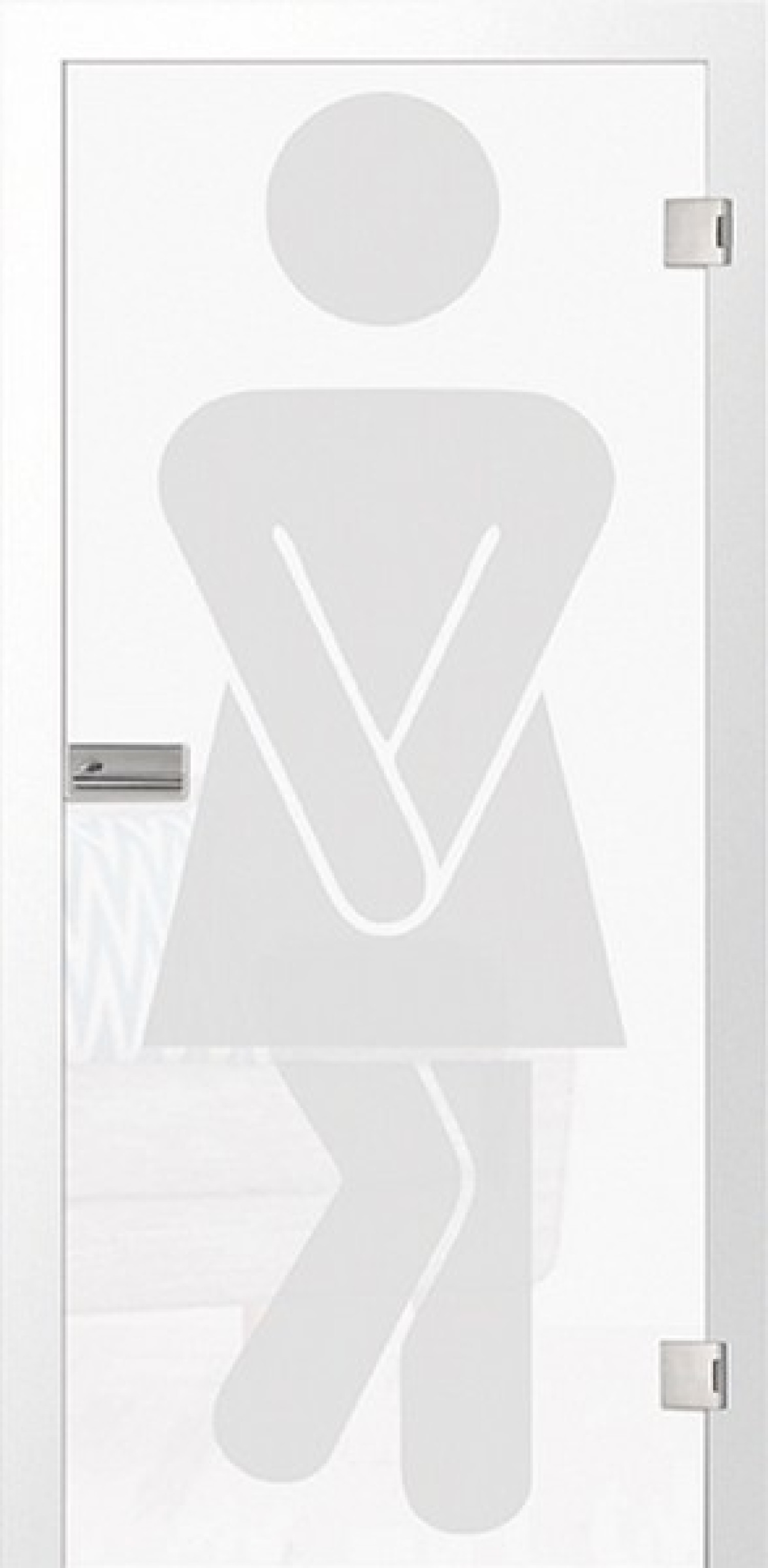 Bild von WC Damen 2 Mattprint Glastür mit Motiv & Fläche matt - Erkelenz