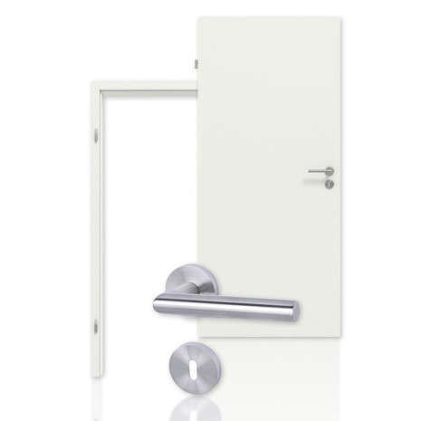 Weißlack Zimmertür Innentür Komplett-Set mit Zarge und Türgriff - Türenfuxx