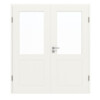 JELD-WEN Doppelflügeltür Contour 2F Brillantweiß ähnl. RAL 9016 ExpertLack mit Lichtausschnitt LA-1G mit Zarge