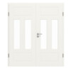 JELD-WEN Doppelflügeltür Contour 4FS Brillantweiß ähnl. RAL 9016 ExpertLack mit Lichtausschnitt LA-2G mit Zarge