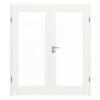Doppelflügeltür Coso Basic Weißlack RAL 9016 10 mit Lichtausschnitt LA-01 mit Zarge