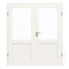 Doppelflügeltür Coso Basic 20 Weißlack RAL 9016 mit Lichtausschnitt LA-01 mit Zarge