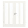 Doppelflügeltür Coso Basic Weißlack RAL 9016 23 mit Lichtausschnitt LA-02 mit Zarge