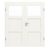 Doppelflügeltür Coso Basic Weißlack RAL 9016 35 mit Lichtausschnitt LA-01 mit Zarge