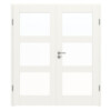 Doppelflügeltür Coso Basic Weißlack RAL 9016 35 mit Lichtausschnitt LA-03 mit Zarge