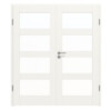 Doppelflügeltür Coso Basic Weißlack RAL 9016 45 mit Lichtausschnitt LA-04 mit Zarge
