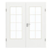 GARANT Doppelflügeltür inkl. Zarge D354-60 Designer White Resopal mit Lichtausschnitt LA-DIN Sprosse SP1