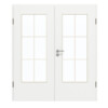 GARANT Doppelflügeltür inkl. Zarge D354-60 Designer White Resopal mit Lichtausschnitt LA-DIN Sprosse SP4