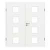 GARANT Doppelflügeltür inkl. Zarge D354-60 Designer White Resopal mit Lichtausschnitt LA-10