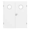 GARANT Doppelflügeltür inkl. Zarge D354-60 Designer White Resopal mit Lichtausschnitt LA-12