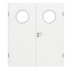 GARANT Doppelflügeltür inkl. Zarge D354-60 Designer White Resopal mit Lichtausschnitt LA-13