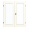 GARANT Doppelflügeltür inkl. Zarge 0105-60 Pearl White CePaL mit Lichtausschnitt LA-2 Sprosse SP0