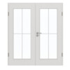 GARANT Doppelflügeltür inkl. Zarge 0160-60 Silver Grey CePaL mit Lichtausschnitt LA-2 Sprosse SP0