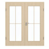 GARANT Doppelflügeltür inkl. Zarge Authentic Sand GCK08 mit Lichtausschnitt LA-2 Sprosse SP0