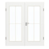 GARANT Doppelflügeltür inkl. Zarge D354-60 Designer White Resopal mit Lichtausschnitt LA-2 Sprosse SP0