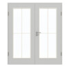 GARANT Doppelflügeltür inkl. Zarge D92-60 Dove Grey Resopal mit Lichtausschnitt LA-2 Sprosse SP0