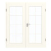 GARANT Doppelflügeltür inkl. Zarge 0105-60 Pearl White CePaL mit Lichtausschnitt LA-2 Sprosse SP1