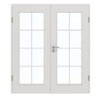 GARANT Doppelflügeltür inkl. Zarge 0160-60 Silver Grey CePaL mit Lichtausschnitt LA-2 Sprosse SP1