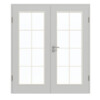 GARANT Doppelflügeltür inkl. Zarge D92-60 Dove Grey Resopal mit Lichtausschnitt LA-2 Sprosse SP1