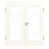 GARANT Doppelflügeltür inkl. Zarge 0105-60 Pearl White CePaL mit Lichtausschnitt LA-2 Sprosse SP10