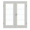GARANT Doppelflügeltür inkl. Zarge D92-60 Dove Grey Resopal mit Lichtausschnitt LA-2 Sprosse SP10