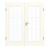 GARANT Doppelflügeltür inkl. Zarge 0105-60 Pearl White CePaL mit Lichtausschnitt LA-2 Sprosse SP2