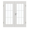 GARANT Doppelflügeltür inkl. Zarge 0160-60 Silver Grey CePaL mit Lichtausschnitt LA-2 Sprosse SP2