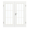 GARANT Doppelflügeltür inkl. Zarge D354-60 Designer White Resopal mit Lichtausschnitt LA-2 Sprosse SP2