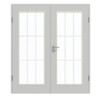 GARANT Doppelflügeltür inkl. Zarge D92-60 Dove Grey Resopal mit Lichtausschnitt LA-2 Sprosse SP2