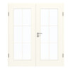 GARANT Doppelflügeltür inkl. Zarge 0105-60 Pearl White CePaL mit Lichtausschnitt LA-2 Sprosse SP4
