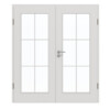 GARANT Doppelflügeltür inkl. Zarge 0160-60 Silver Grey CePaL mit Lichtausschnitt LA-2 Sprosse SP4