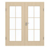 GARANT Doppelflügeltür inkl. Zarge Authentic Sand GCK08 mit Lichtausschnitt LA-2 Sprosse SP4